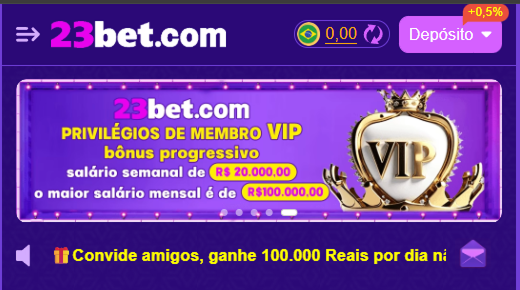 Imagem demonstrativa da página inicial da 23bet exibindo a interface oficial da plataforma de apostas