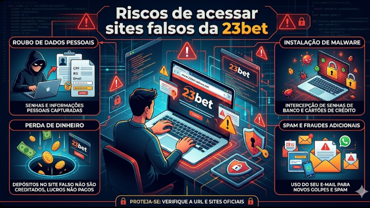 Riscos de acessar sites falsos da 23bet
