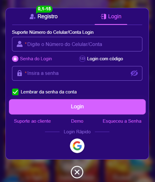 Imagem da página de login da 23bet mostrando a interface de acesso da plataforma