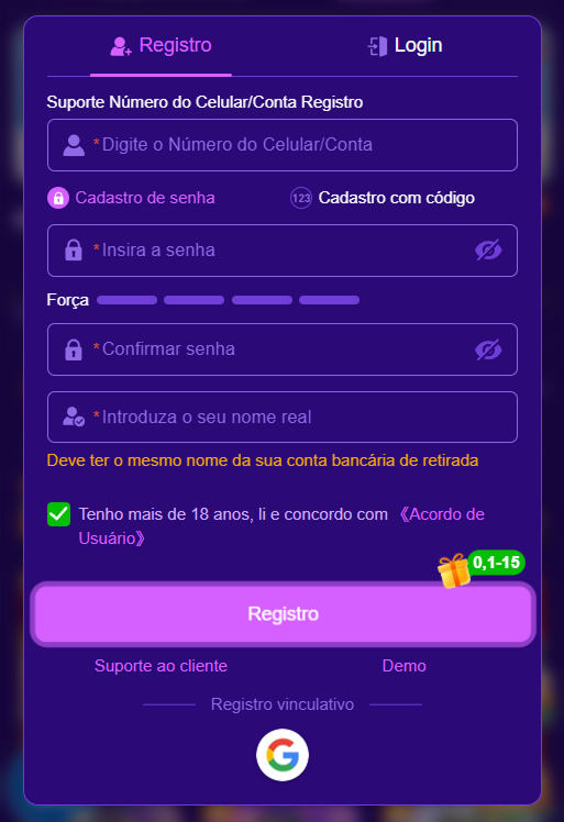 Imagem demonstrativa da página de registro da 23bet mostrando a interface oficial de cadastro da plataforma